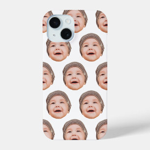 Cute Personalized Baby Face Photos White iPhone 15 Case