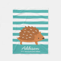 Cute Personalized Baby Hedgehog Animal Striped