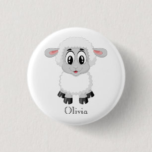 Cute Personalized Baby Lamb  1 Inch Round Button