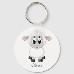 Cute Personalized Baby Lamb Keychain