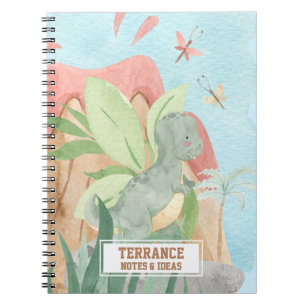 Cute Personalized Baby Tiranosaurios Rex Dinosaur Notebook