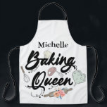 Cute Personalized Baking Queen Apron<br><div class="desc">APRONS
Cute Personalized Baking Queen
Modern/Fun
Customizable/Trendy</div>