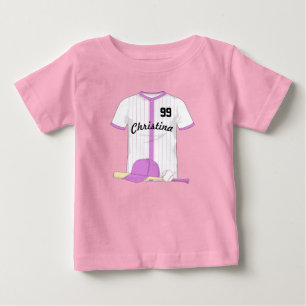 Cute Personalized Baseball Baby T-Shirt