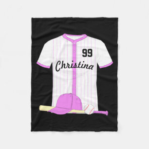 Cute Personalized Baseball Baby T Shirt Fleece Blanket
