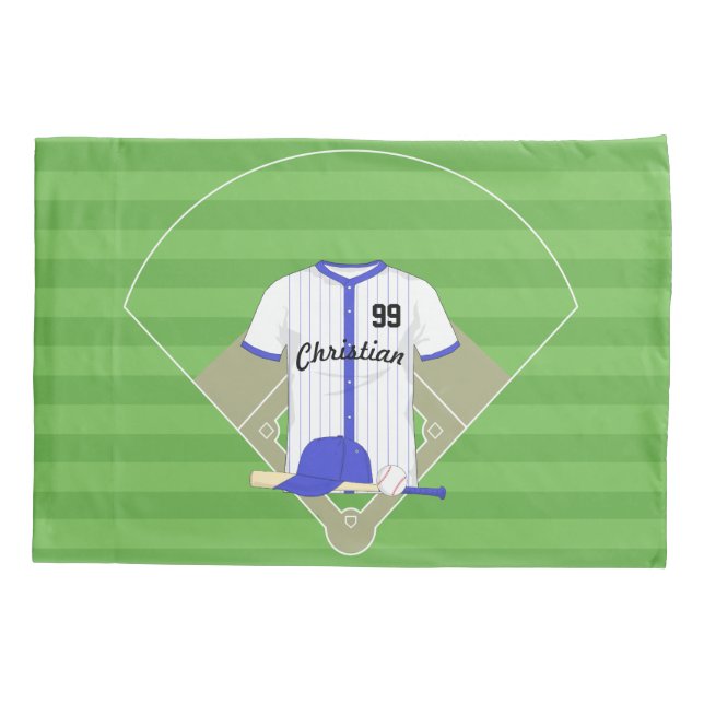 Cute Personalized Baseball Pillowcase (Back)