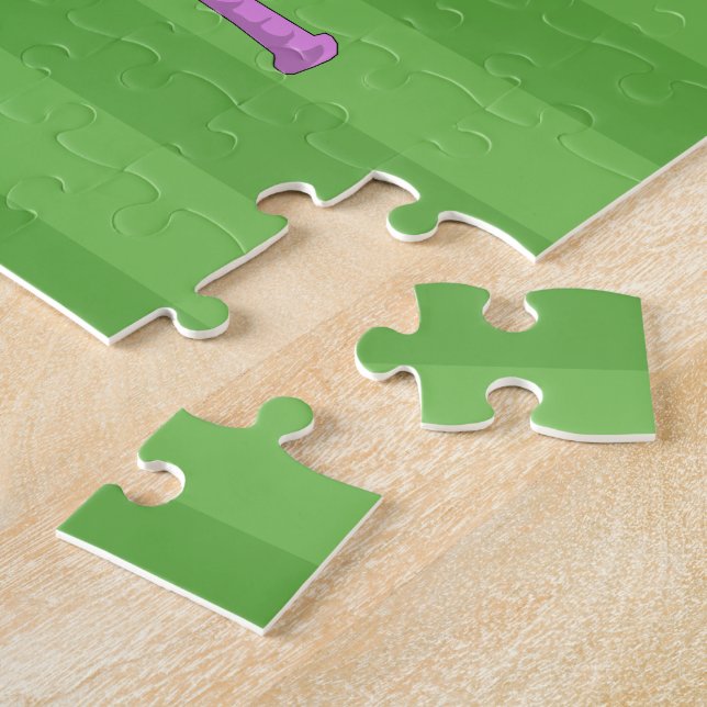 Cute Personalized Baseball pink Jigsaw Puzzle (Side)