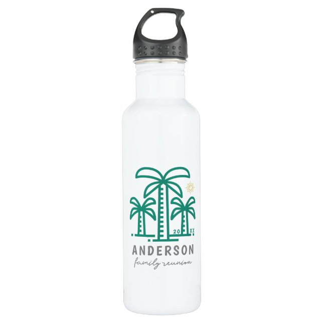 Cute Personalized Beach Family Reunion 710 Ml Water Bottle (Front)