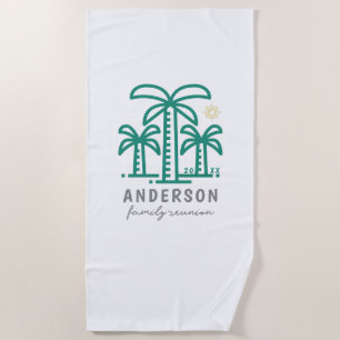 Cute Personalized Beach Family Reunion Towel
