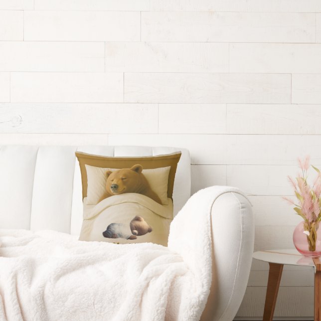 Cute Personalized Bear Throw Pillow (Couch)