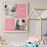Cute Personalized BFF Two Photo Pink Best Friend Poster<br><div class="desc">Cute Personalized BFF Two Photo Pink Best Friend Poster</div>