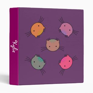 Cute Personalized Binder with Cat Faces