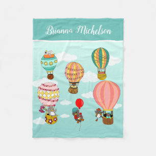 Cute Personalized Bird Illustration for Kids Fleece Blanket