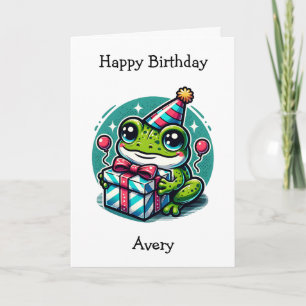 Cute Personalized Birthday Card   Colouring Page