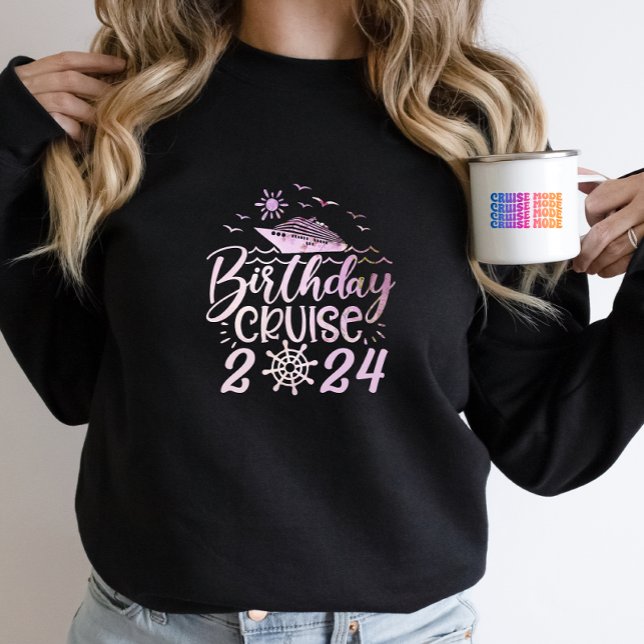 Cute Personalized Birthday Cruise Ship Family Pink T-Shirt (Creator Uploaded)