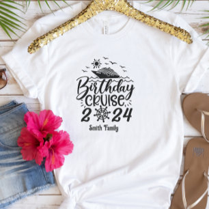 Cute Personalized Birthday Cruise Ship Family  T-Shirt