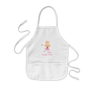 Cute personalized blonde hair ballerina apron