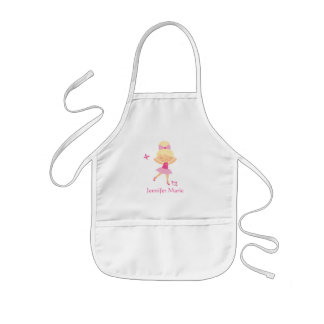 Cute personalized blonde hair ballerina apron