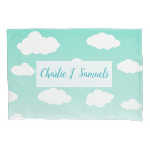 Cute Personalized Blue Sky & Cloud Pattern Pillowcase