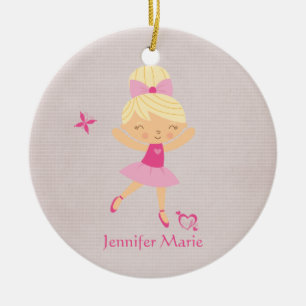 Cute personalized bonde hair ballerina ornament