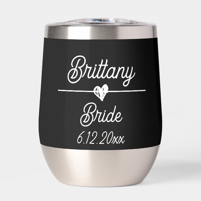 Cute Personalized Bride Black and White (Front)