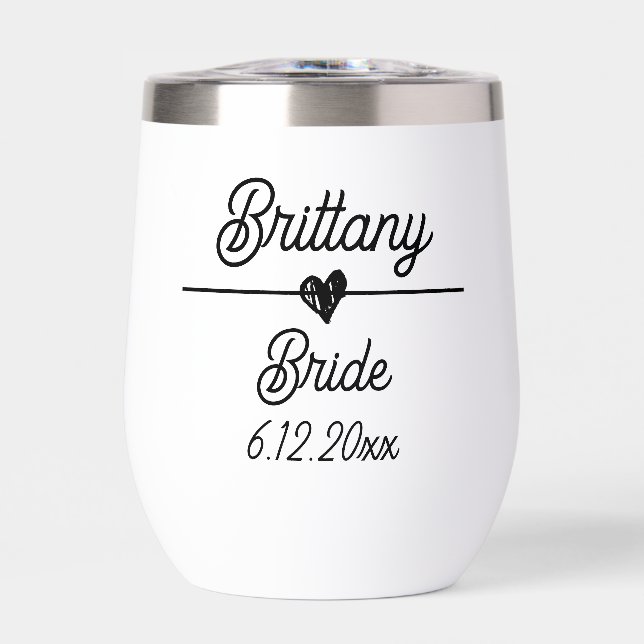 Cute Personalized Bride Black and White (Front)