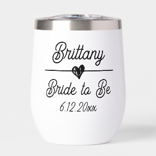 Cute Personalized Bride to be Black and White