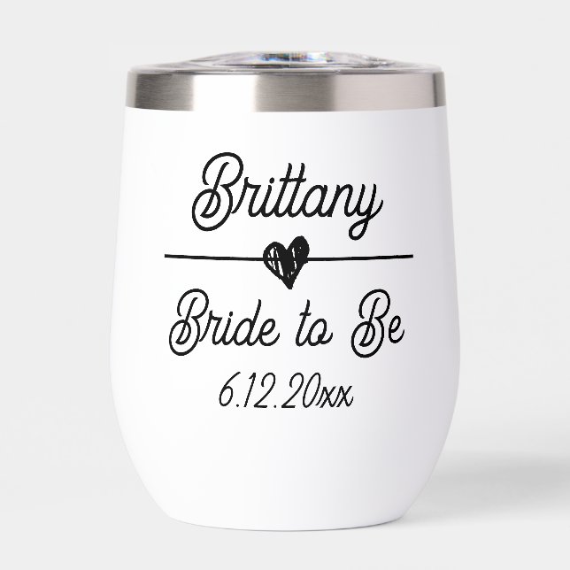 Cute Personalized Bride to be Black and White (Front)