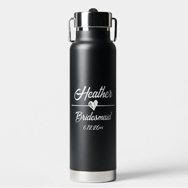 Cute Personalized Bridesmaid Water Bottle (Front)