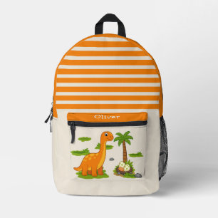 Cute Personalized Brontosaurus Dinosaur School Printed Backpack
