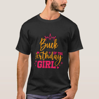 Cute Personalized Buck Of The Birthday Girl Matchi T-Shirt