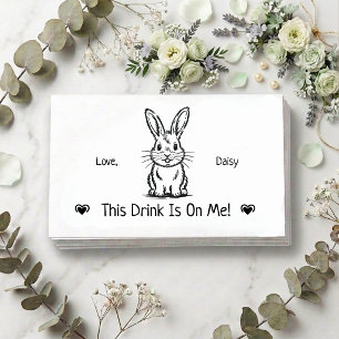 Cute Personalized Bunny Wedding Drink Ticket Enclosure Card