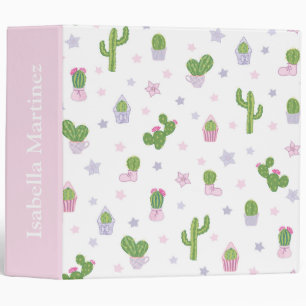 Cute Personalized Cactus Binder