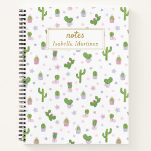 Cute Personalized Cactus Notebooks & Journals