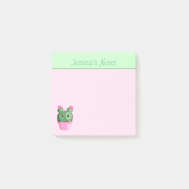 Cute Personalized Cactus Succulent Plant Lovers Po Post-it Notes (Front)