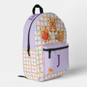 Cute Personalized Capybara Printed Backpack