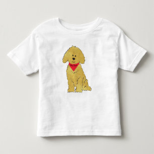 Cute Personalized Cartoon Goldendoodle Puppy Toddler T-shirt