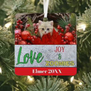 CUTE 🎅 Personalized Cat Christmas Ornament zoomie