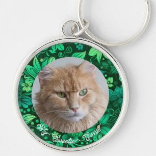 Cute Personalized Cat Lover Photo Keychain
