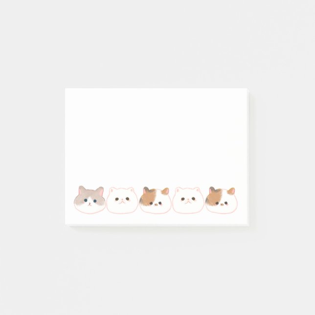 Cute Personalized Cat Lovers Post-it Notes (Front)