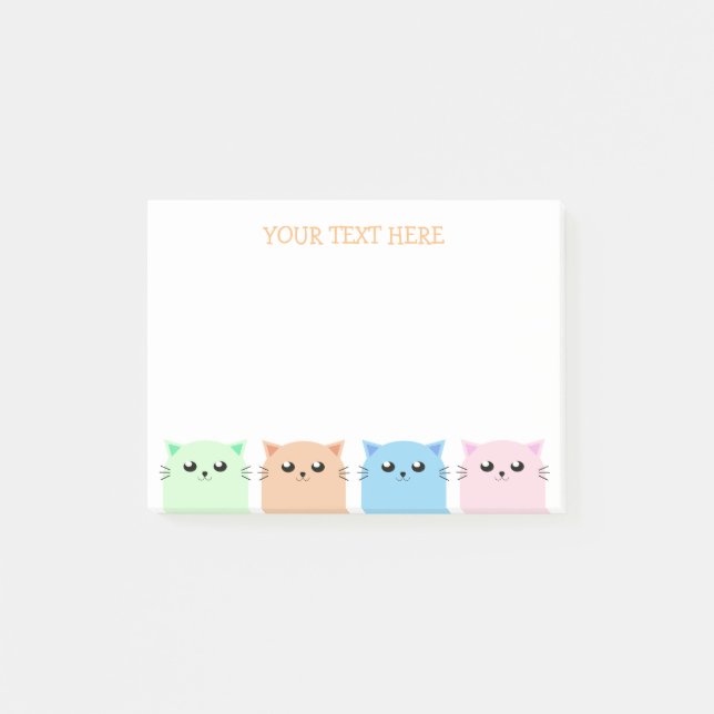 Cute Personalized Cat Lovers Post-it Notes (Front)