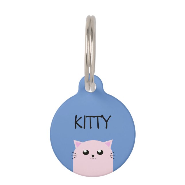 Cute Personalized Cat Pet Tag (Front)