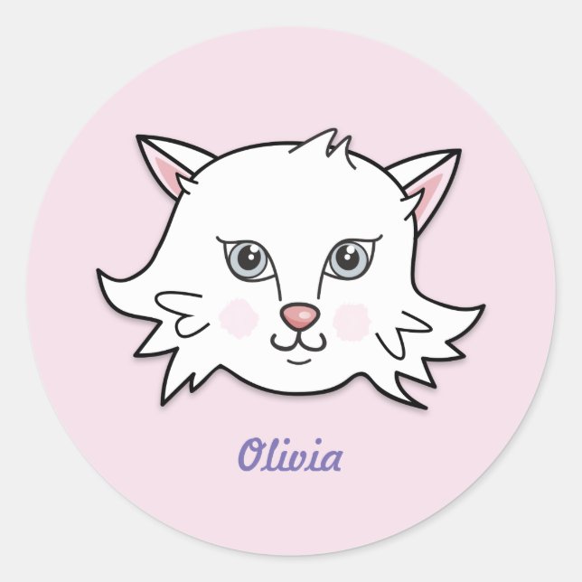 Cute Personalized Cat Sticker (Front)