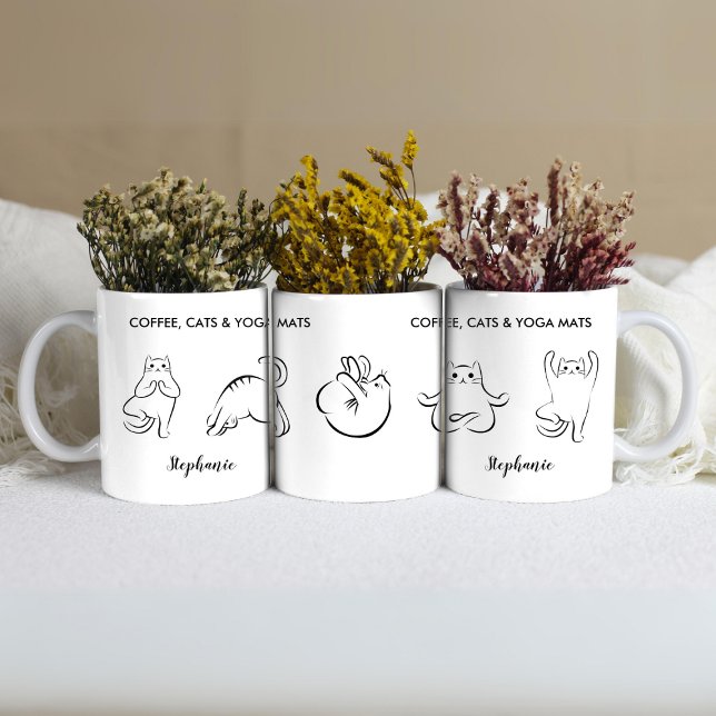 Cute Personalized Cats Yoga Mats Coffee Mug (Cute Personalized Cats Yoga Mats Coffee Mug)
