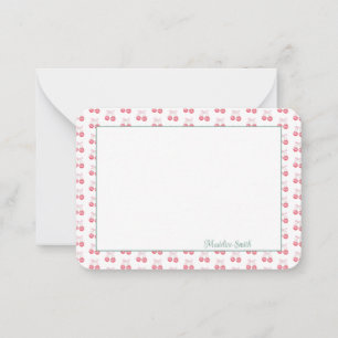 Cute Personalized Cherry  Card
