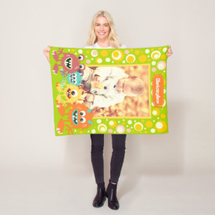 Cute personalized child photo fleece blanket