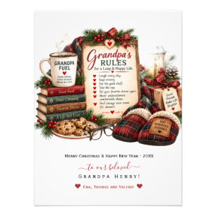 Cute Personalized Christmas & New Year for Grandpa Photo Print