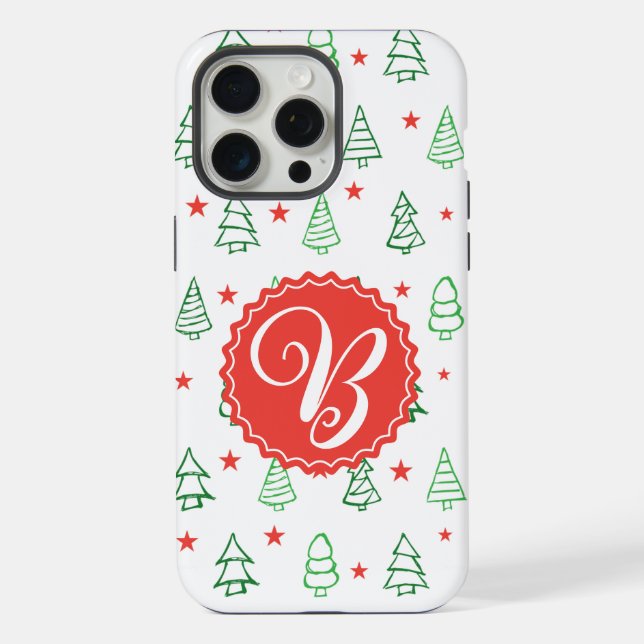 Cute Personalized Christmas tree iPhone Case (Back)