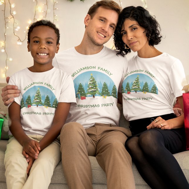 Cute Personalized Christmas Trees Family Reunion T-Shirt (Creator Uploaded)
