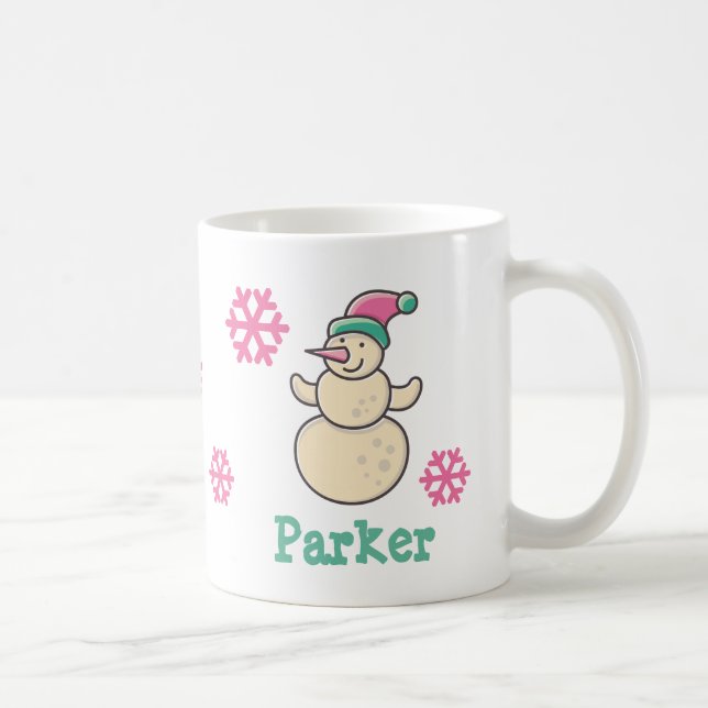 Cute Personalized Christmas Winter Snowman Coffee Mug (Right)
