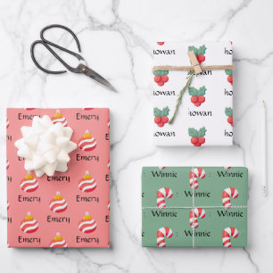 Cute Personalized Christmas Wrapping Paper Sheets